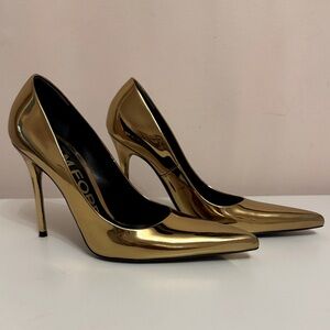Tom Ford Mirrored Gold Heels